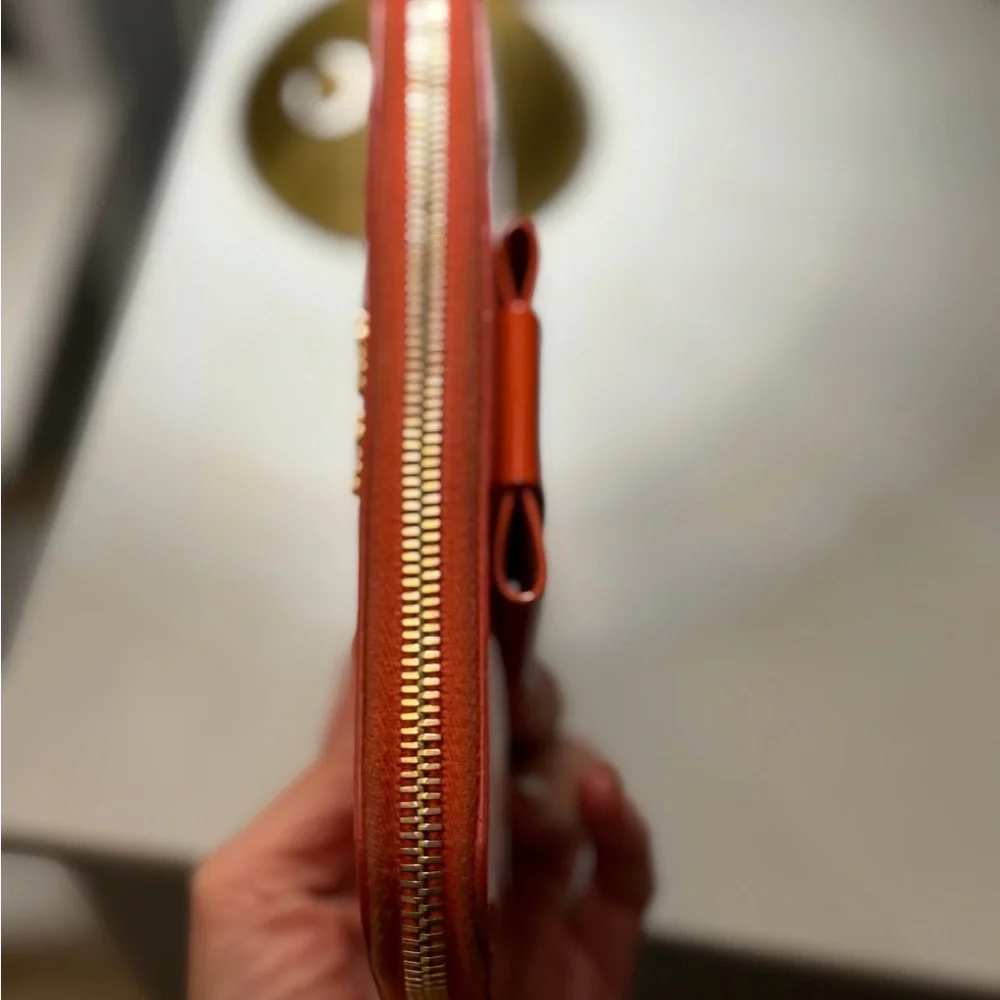 Miu Miu Bright Orange Leather Clutch